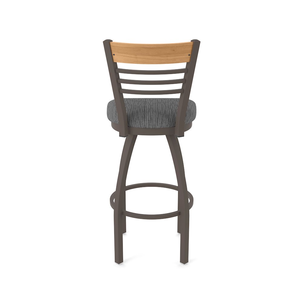 25" Swivel Counter Stool, Bronze Finish, Medium Back, Graph Coal Seat