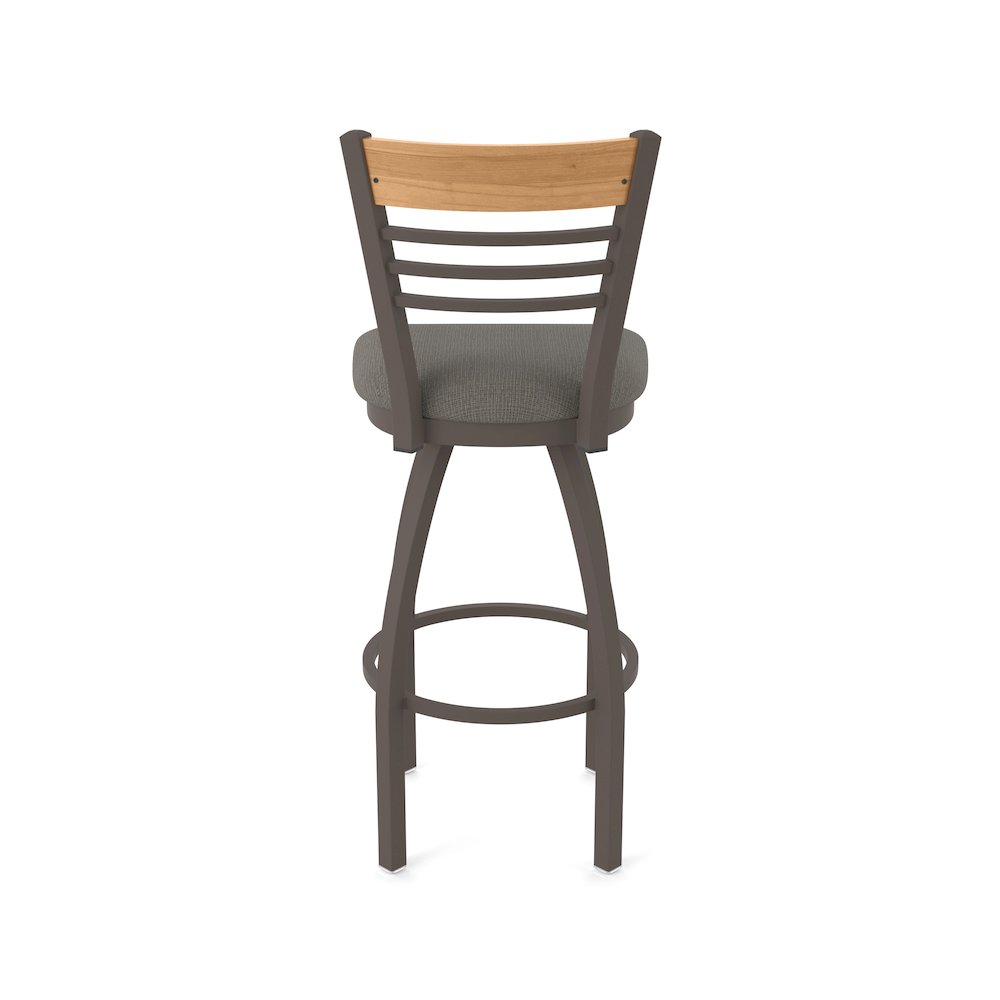25" Swivel Counter Stool, Bronze Finish, Medium Back, Graph Chalice Seat