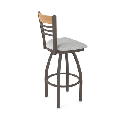 25" Swivel Counter Stool, Bronze Finish, Medium Back, Graph Alpine Seat