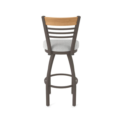 25" Swivel Counter Stool, Bronze Finish, Medium Back, Graph Alpine Seat