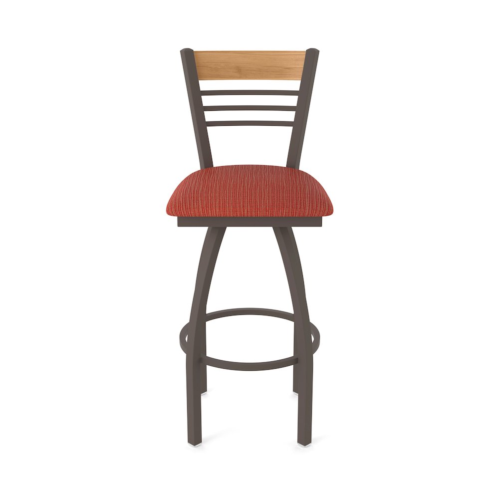 25" Swivel Counter Stool, Bronze Finish, Medium Back, Graph Poppy Seat