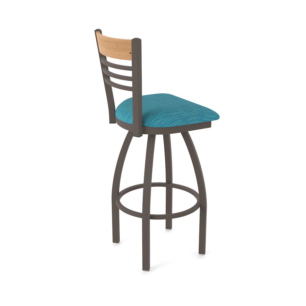 25" Swivel Counter Stool, Bronze Finish, Medium Back, Graph Tidal Seat