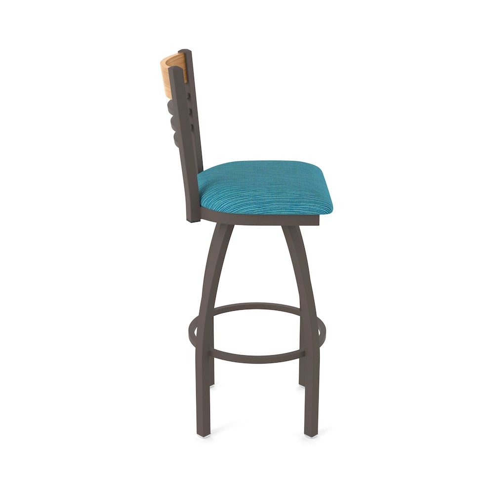 25" Swivel Counter Stool, Bronze Finish, Medium Back, Graph Tidal Seat