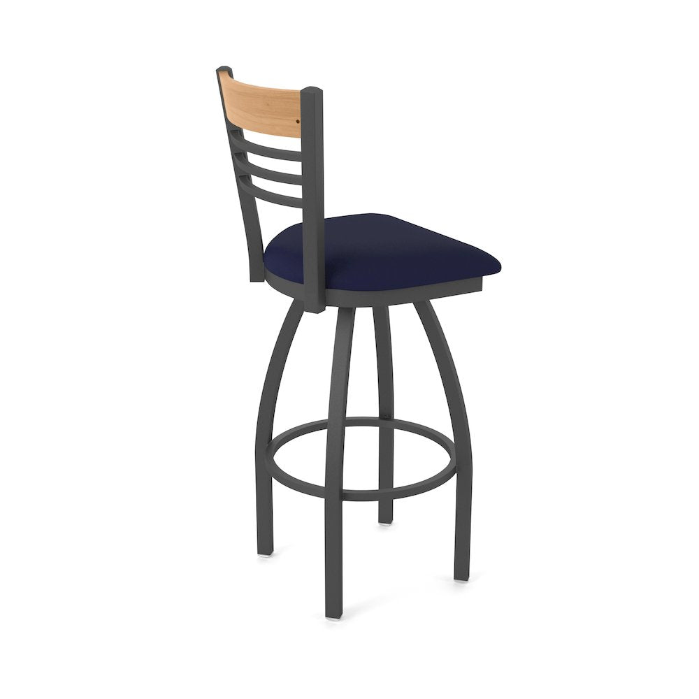 25" Swivel Counter Stool, Pewter Finish, Medium Back, Canter Twilight Seat