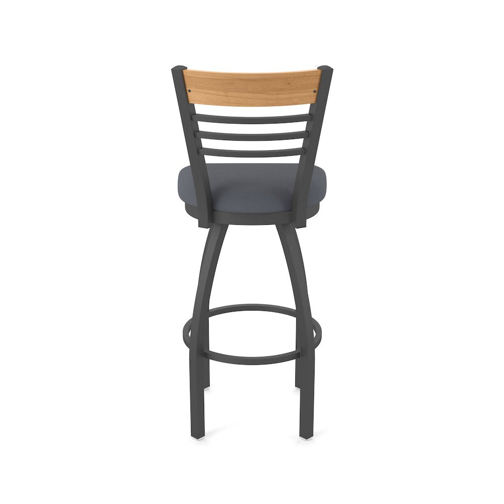 25" Swivel Counter Stool, Pewter Finish, Medium Back, Canter Storm Seat