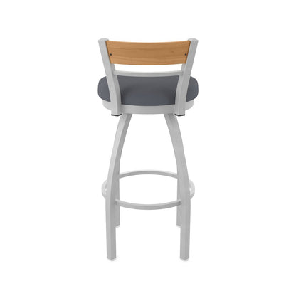 25" Swivel Counter Stool, Anodized Nickel Finish, Medium Back, Canter Storm Seat