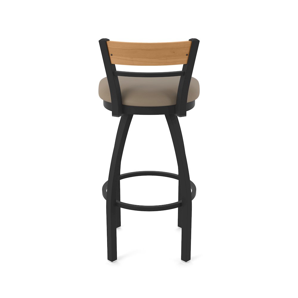 25" Swivel Counter Stool, Black Wrinkle Finish, Medium Back, Canter Earth Seat