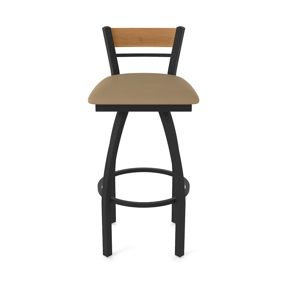 25" Swivel Counter Stool, Black Wrinkle Finish, Medium Back, Canter Sand Seat
