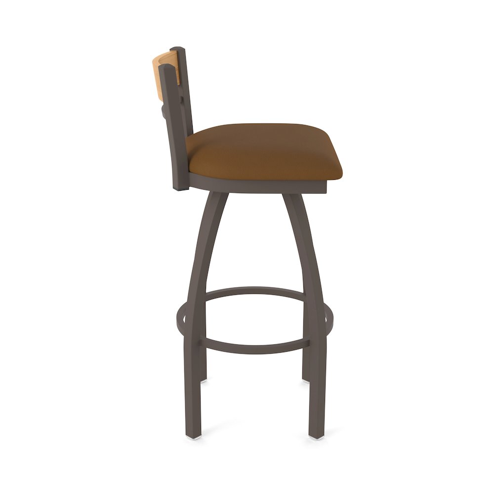 25" Swivel Counter Stool, Bronze Finish, Medium Back, Canter Thatch Seat