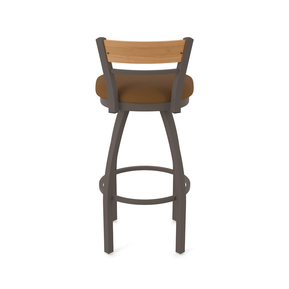 25" Swivel Counter Stool, Bronze Finish, Medium Back, Canter Thatch Seat