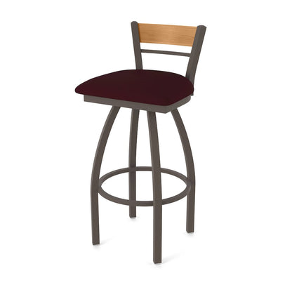25" Swivel Counter Stool, Bronze Finish, Medium Back, Canter Bordeaux Seat