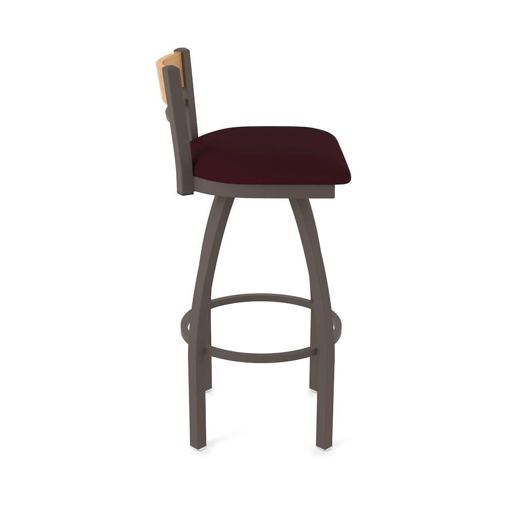 25" Swivel Counter Stool, Bronze Finish, Medium Back, Canter Bordeaux Seat