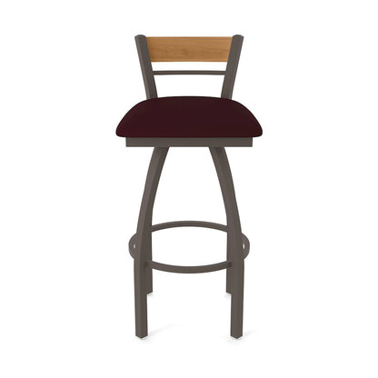 25" Swivel Counter Stool, Bronze Finish, Medium Back, Canter Bordeaux Seat