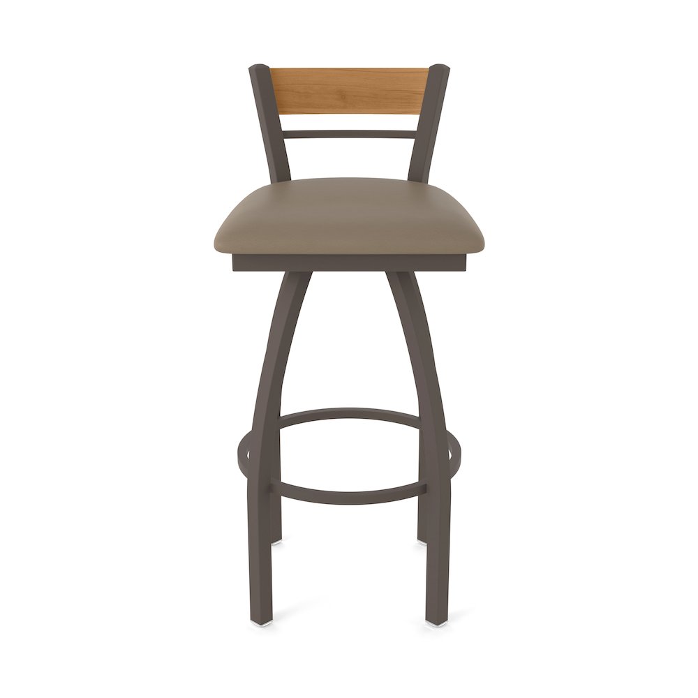 25" Swivel Counter Stool, Bronze Finish, Medium Back, Canter Earth Seat