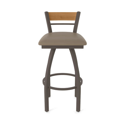 25" Swivel Counter Stool, Bronze Finish, Medium Back, Canter Earth Seat