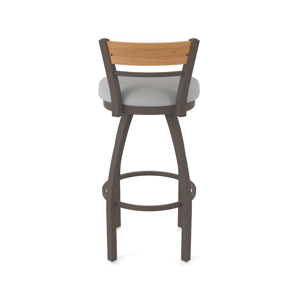 25" Swivel Counter Stool, Bronze Finish, Medium Back, Canter Folkstone Grey Seat