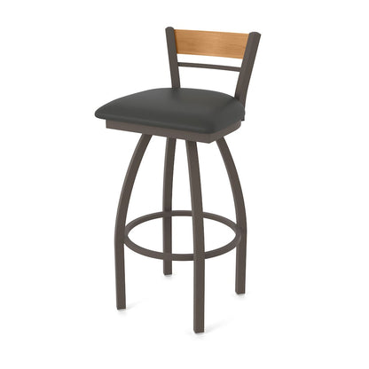 25" Swivel Counter Stool, Bronze Finish, Medium Back, Canter Iron Seat