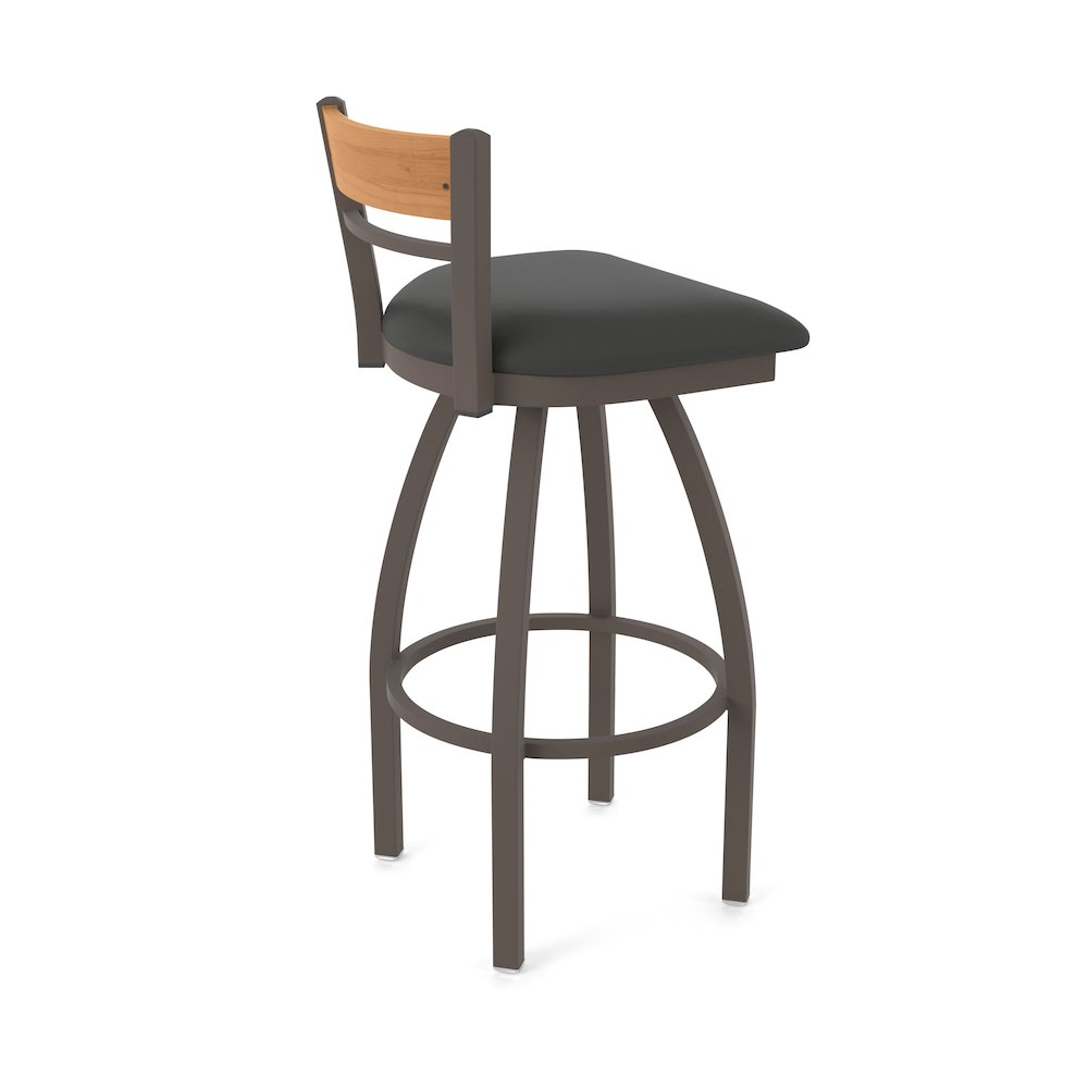 25" Swivel Counter Stool, Bronze Finish, Medium Back, Canter Iron Seat