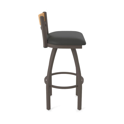25" Swivel Counter Stool, Bronze Finish, Medium Back, Canter Iron Seat