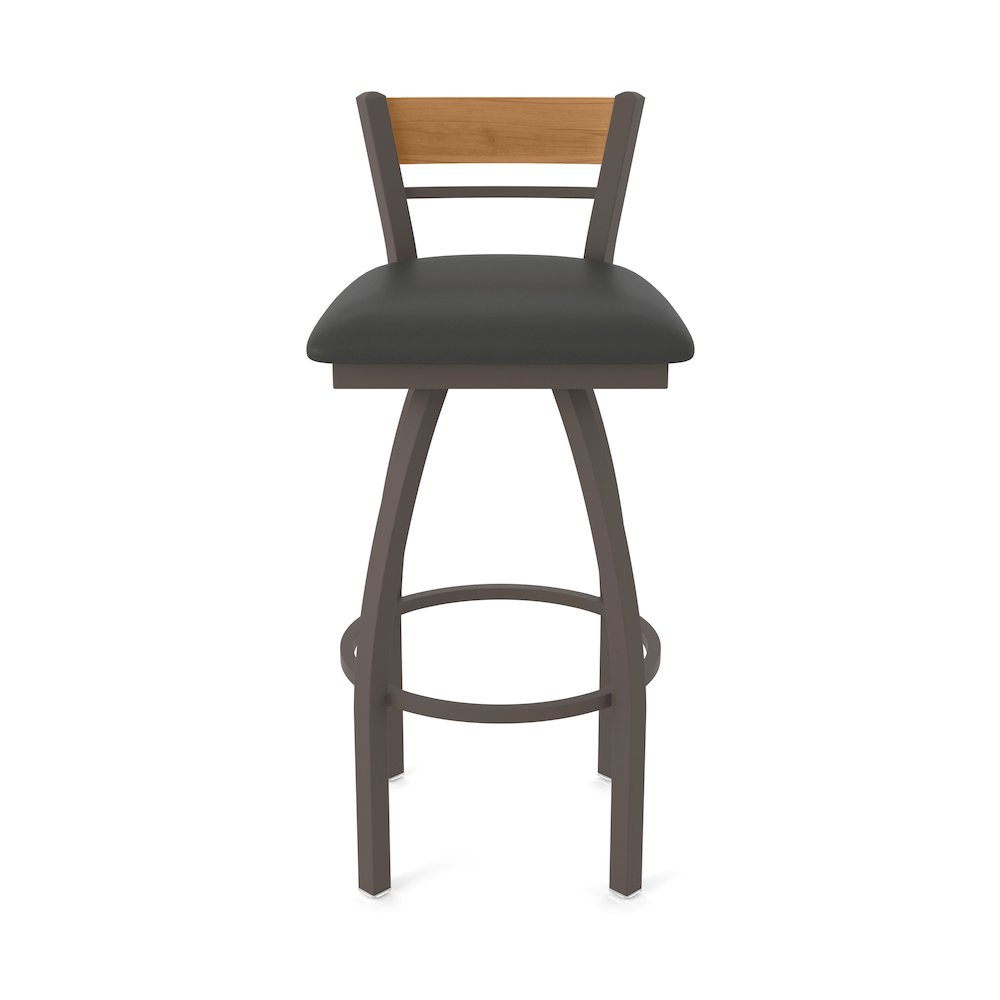 25" Swivel Counter Stool, Bronze Finish, Medium Back, Canter Iron Seat