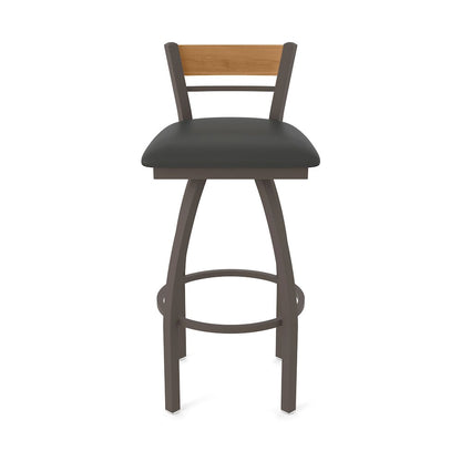 25" Swivel Counter Stool, Bronze Finish, Medium Back, Canter Iron Seat