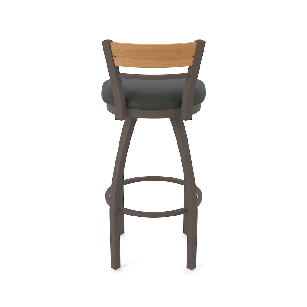 25" Swivel Counter Stool, Bronze Finish, Medium Back, Canter Iron Seat