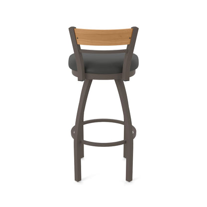 25" Swivel Counter Stool, Bronze Finish, Medium Back, Canter Iron Seat