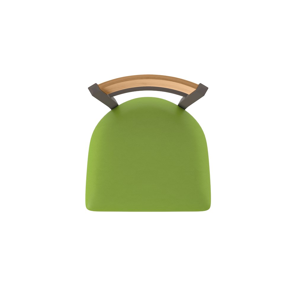 25" Swivel Counter Stool, Bronze Finish, Medium Back, Canter Kiwi Green Seat