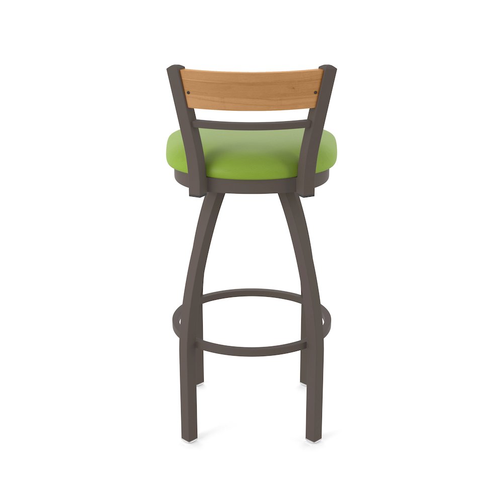 25" Swivel Counter Stool, Bronze Finish, Medium Back, Canter Kiwi Green Seat