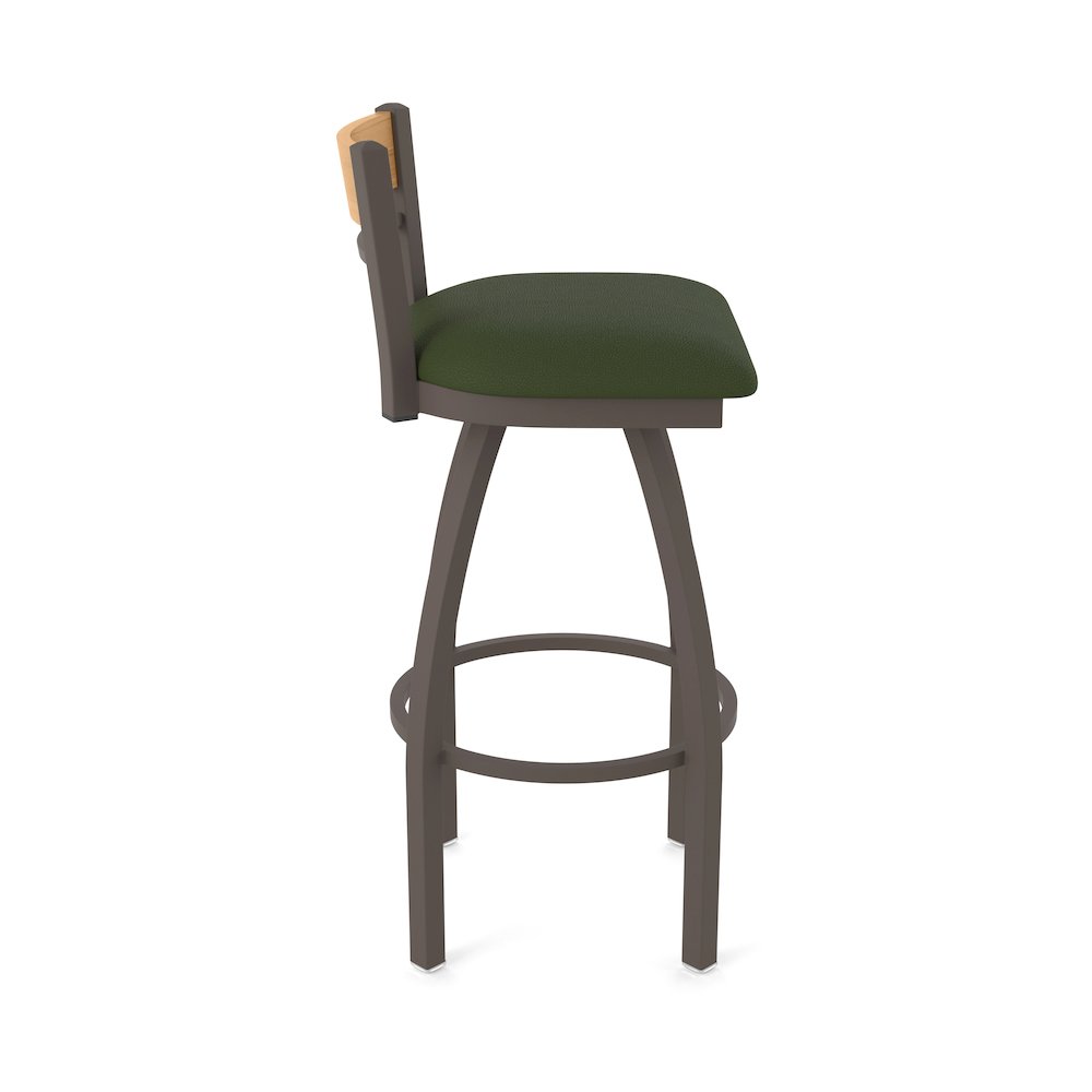 25" Swivel Counter Stool, Bronze Finish, Medium Back, Canter Pine Seat