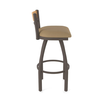25" Swivel Counter Stool, Bronze Finish, Medium Back, Canter Sand Seat