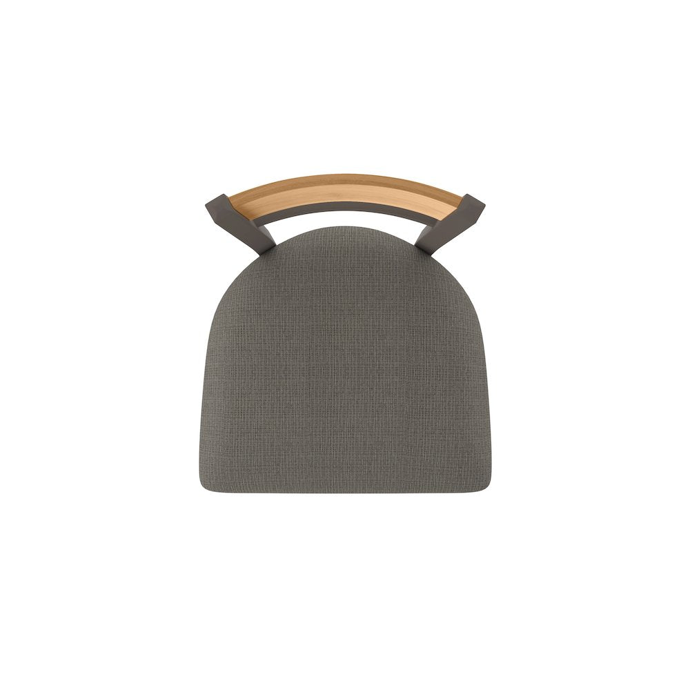 25" Swivel Counter Stool, Bronze Finish, Medium Back, Graph Chalice Seat
