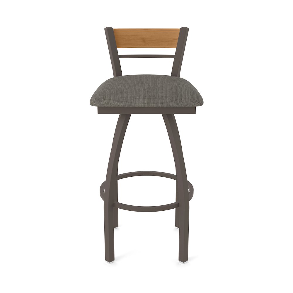 25" Swivel Counter Stool, Bronze Finish, Medium Back, Graph Chalice Seat