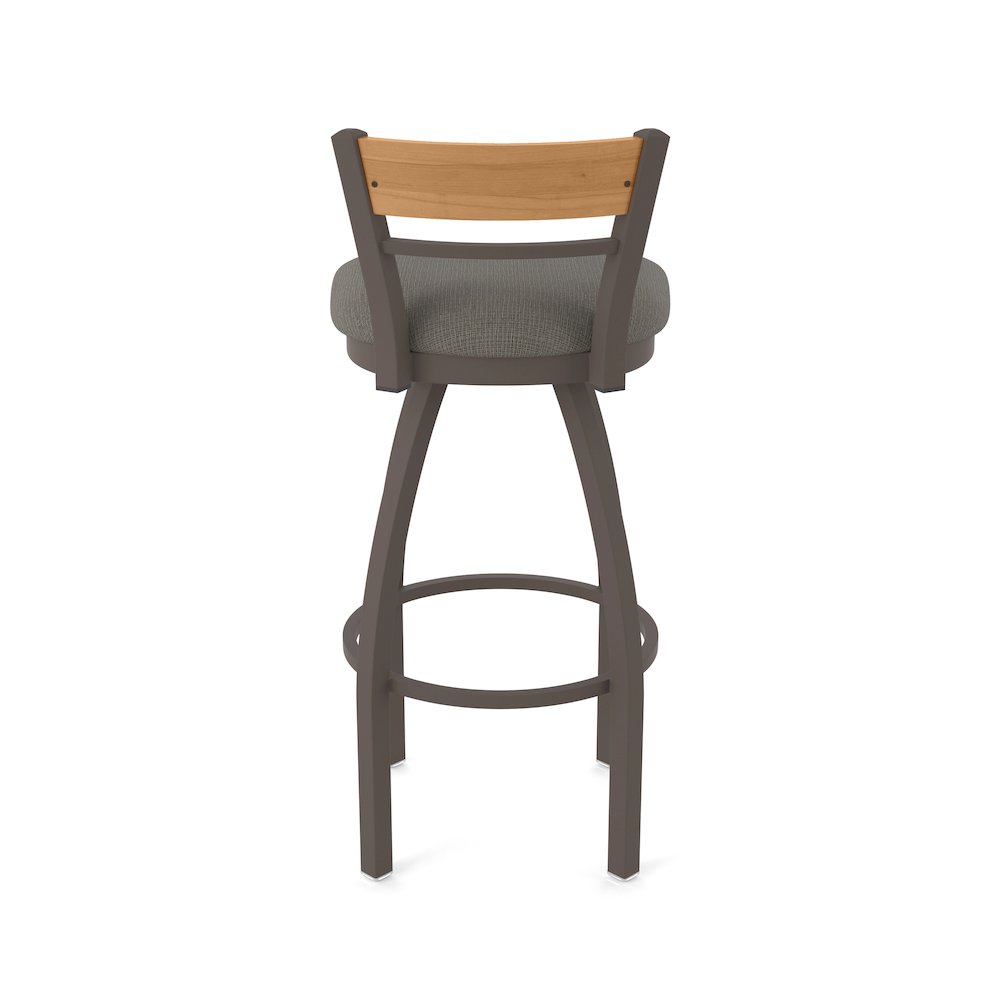 25" Swivel Counter Stool, Bronze Finish, Medium Back, Graph Chalice Seat