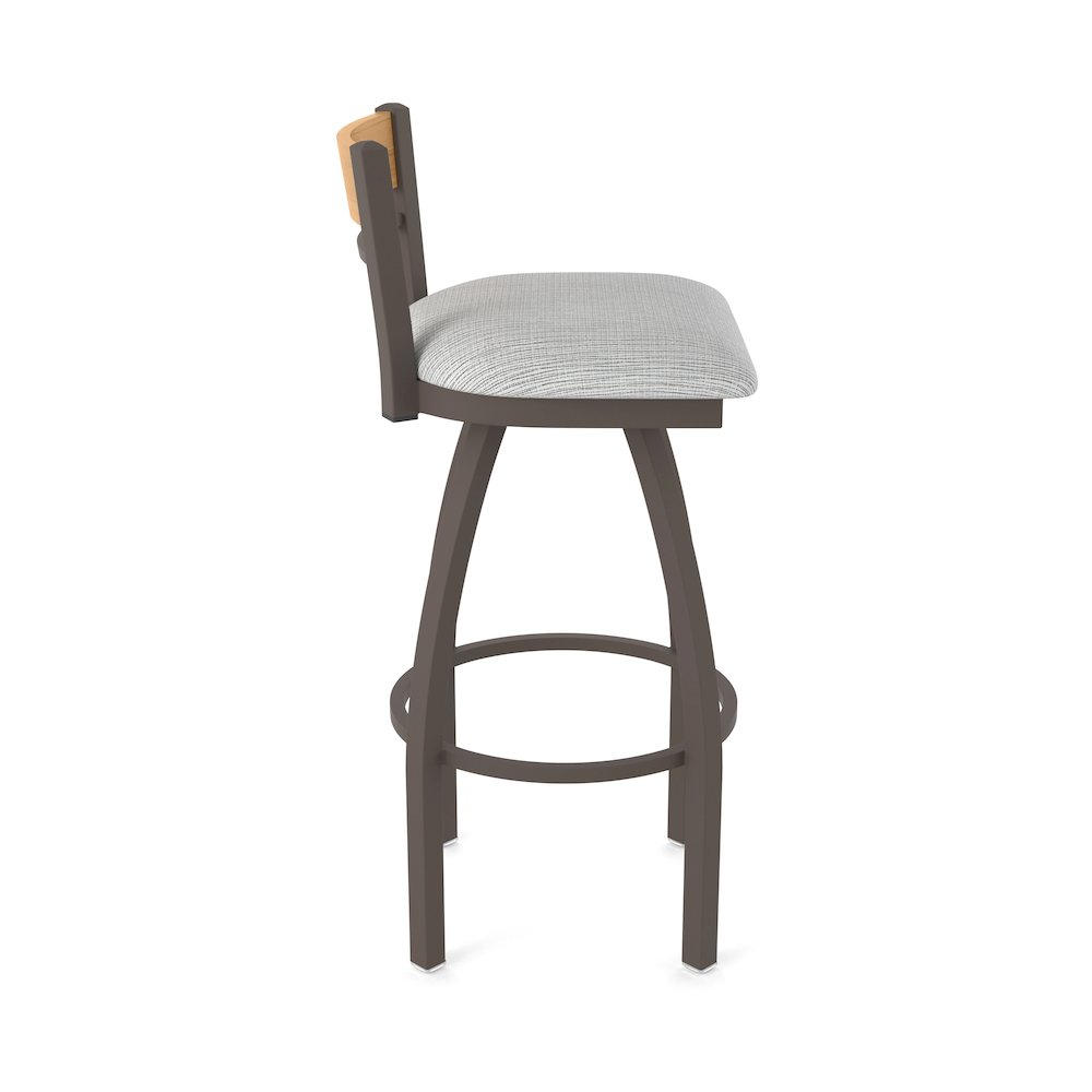 25" Swivel Counter Stool, Bronze Finish, Medium Back, Graph Alpine Seat