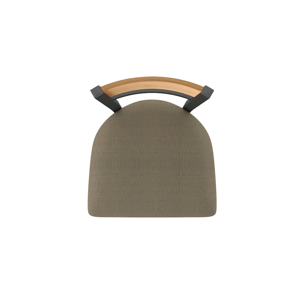 25" Swivel Counter Stool, Pewter Finish, Medium Back, Graph Cork Seat