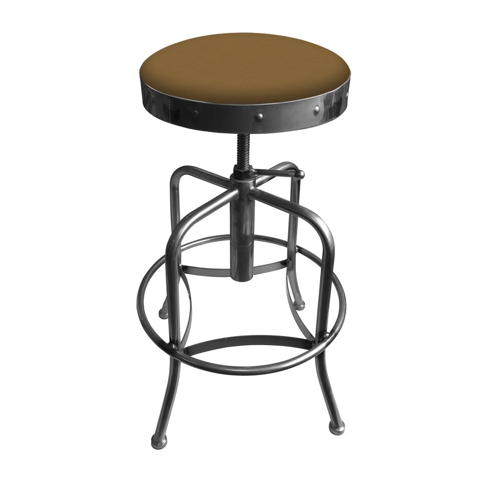 910 Industrial-Adjustable Stool with Clear Coat Finish and Canter Saddle Seat