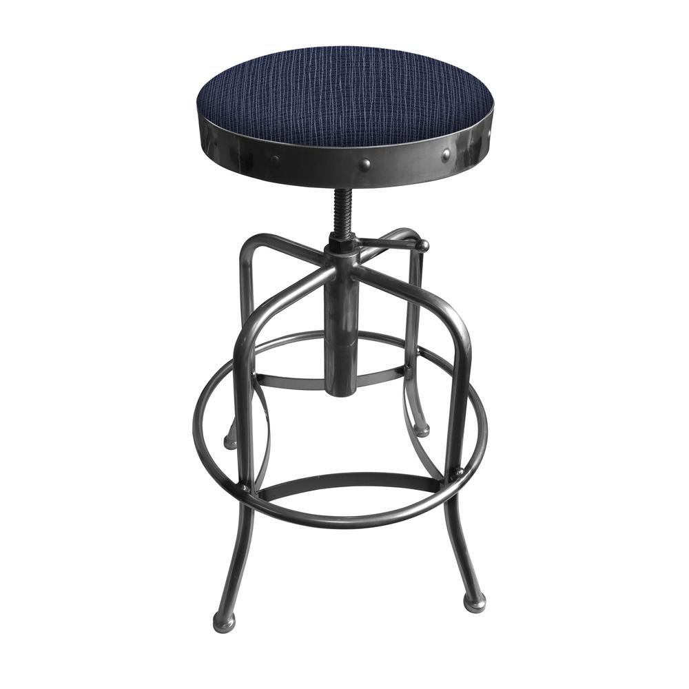 910 Industrial-Adjustable Stool with Clear Coat Finish and Graph Anchor Seat