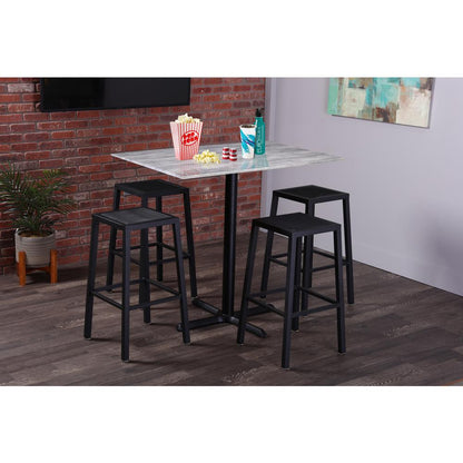 42" Tall OD211 Indoor/Outdoor All-Season Table with 36" x 36" Square Black Marble Top