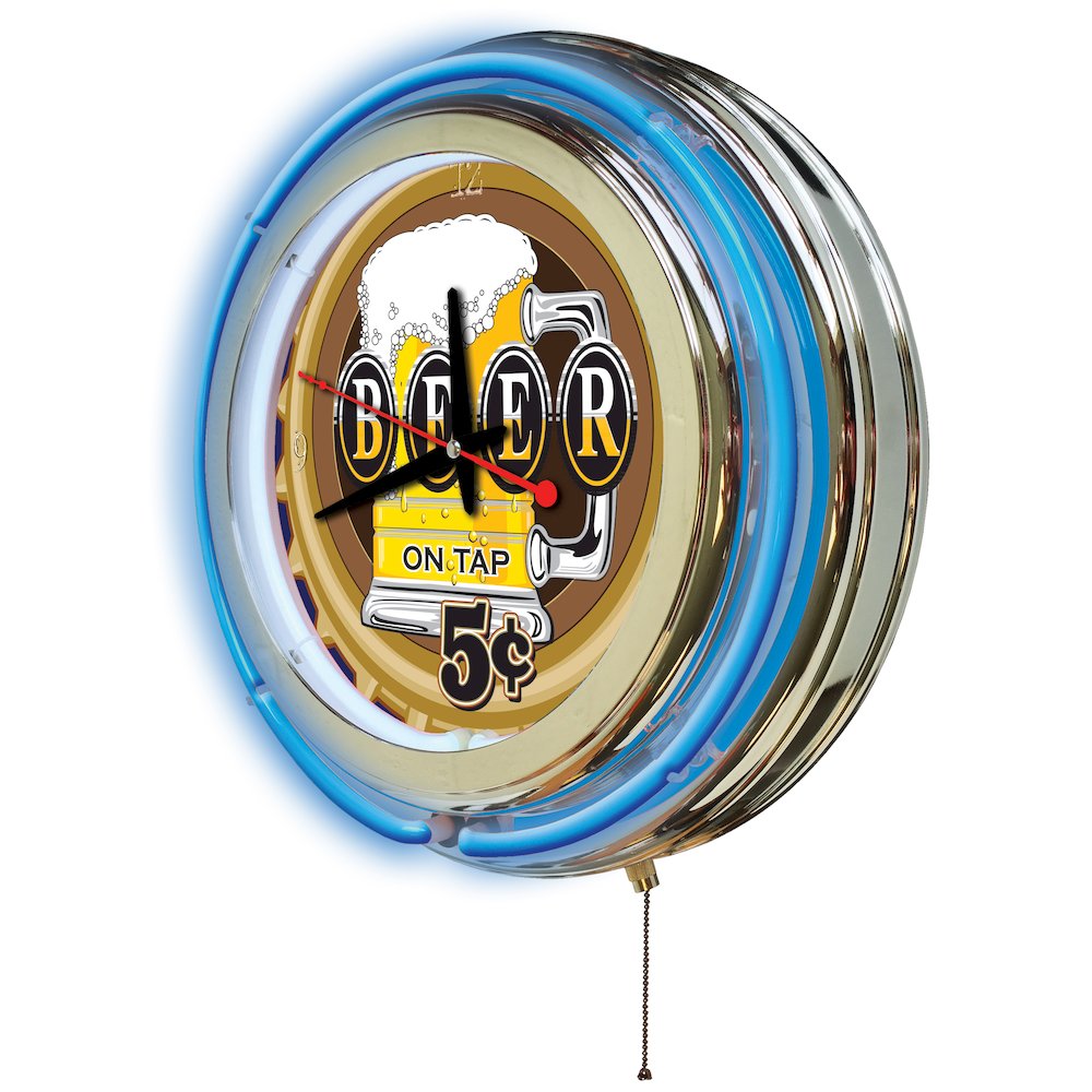 Beer 5 Cents Neon Clock