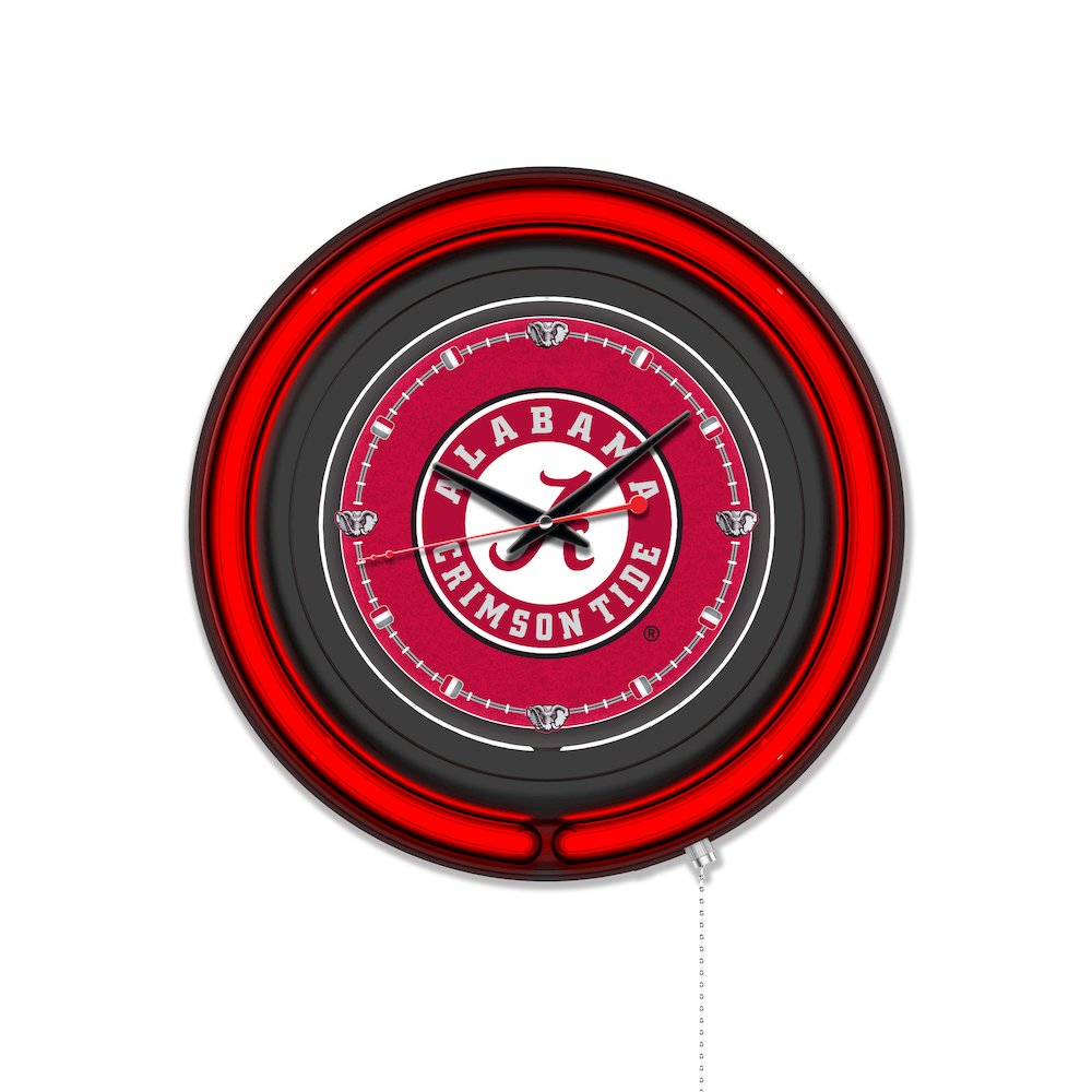University of Alabama (Script A)  15" Double Neon Wall Clock