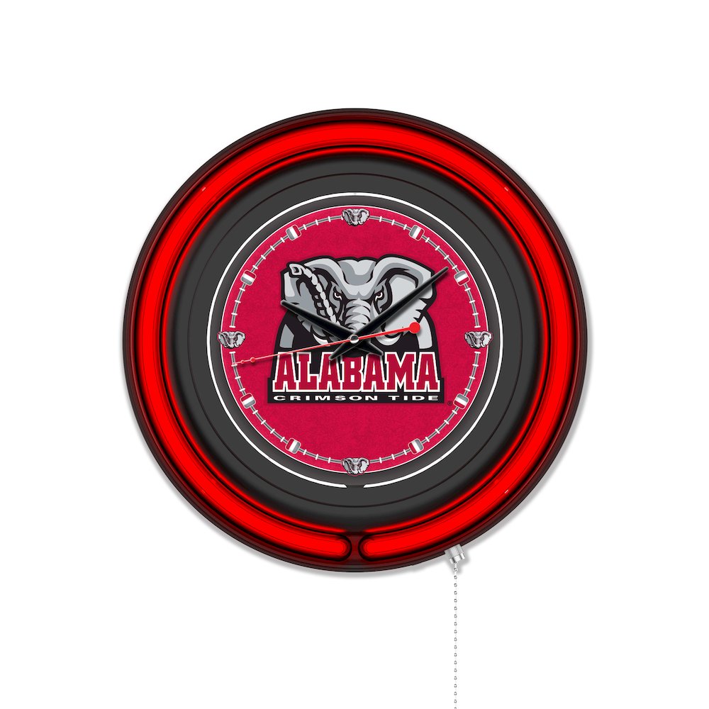 University of Alabama (Elephant)  15" Double Neon Wall Clock