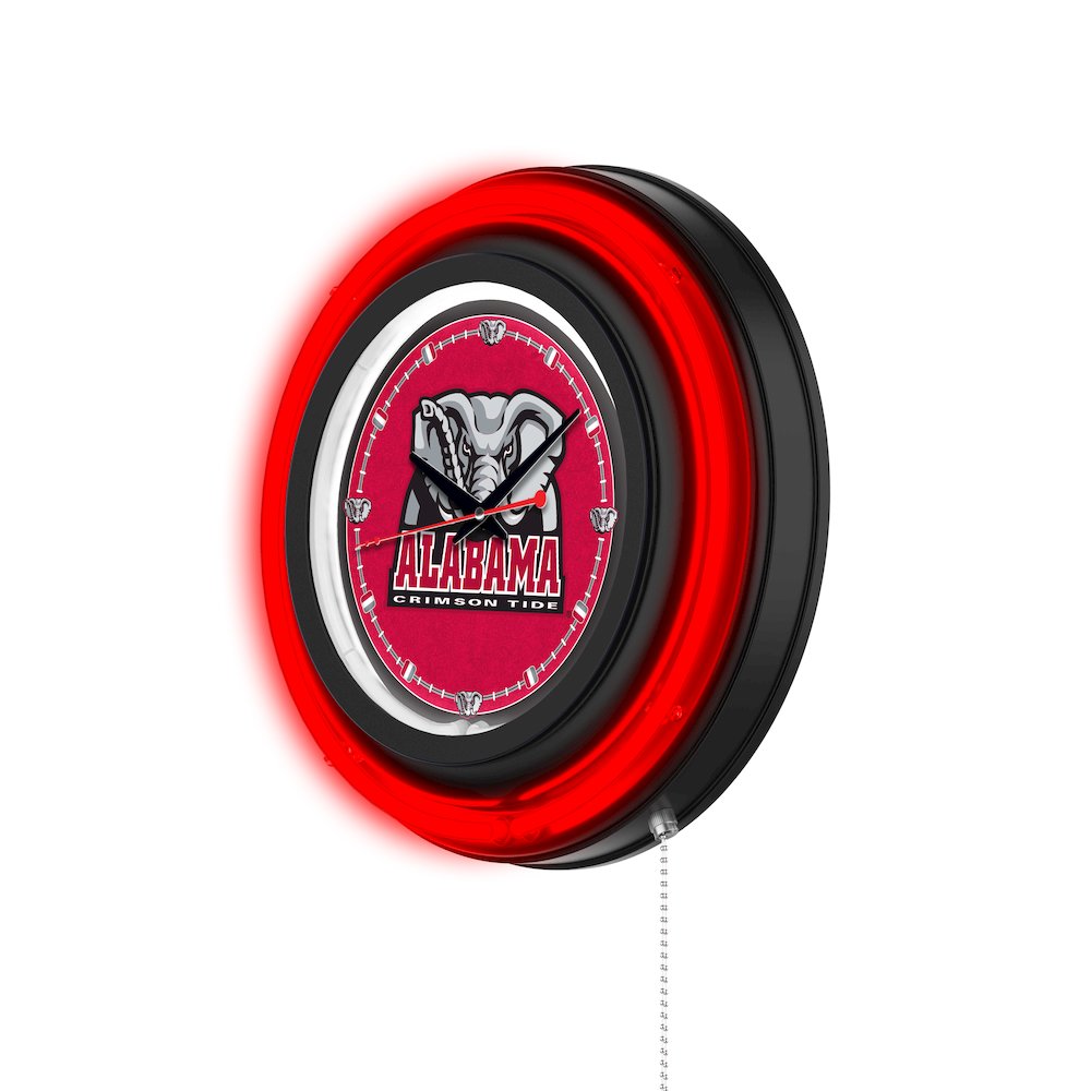 University of Alabama (Elephant)  15" Double Neon Wall Clock