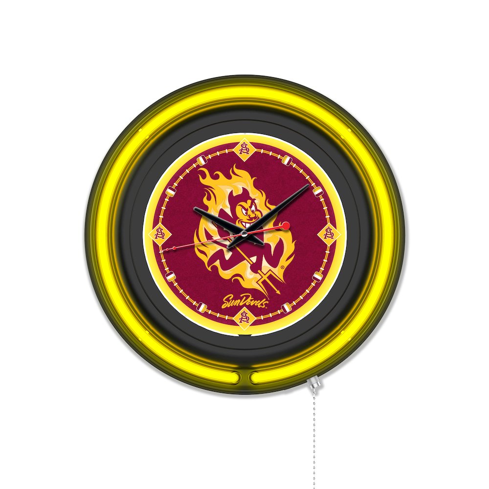 Arizona State University (Sparky) 15" Double Neon Wall Clock
