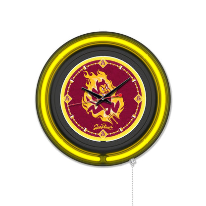 Arizona State University (Sparky) 15" Double Neon Wall Clock