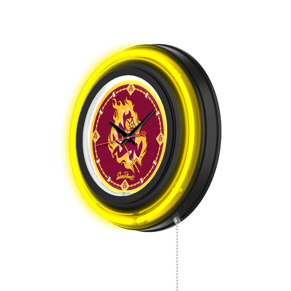 Arizona State University (Sparky) 15" Double Neon Wall Clock