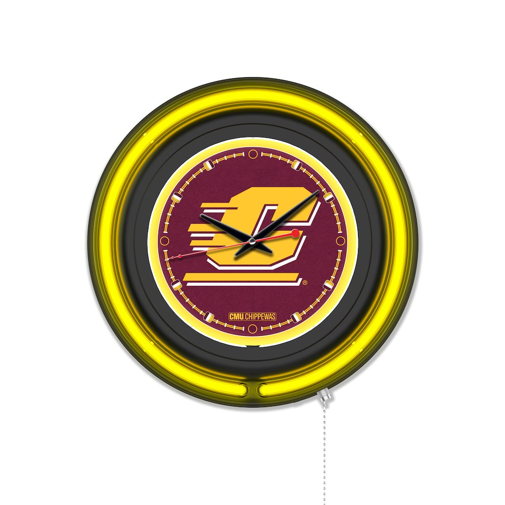 Central Michigan University 15" Double Neon Wall Clock