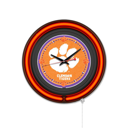 Clemson 15" Double Neon Wall Clock