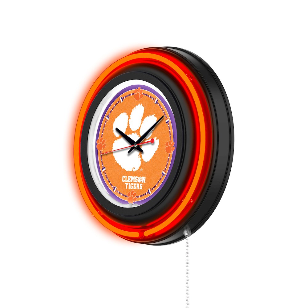 Clemson 15" Double Neon Wall Clock