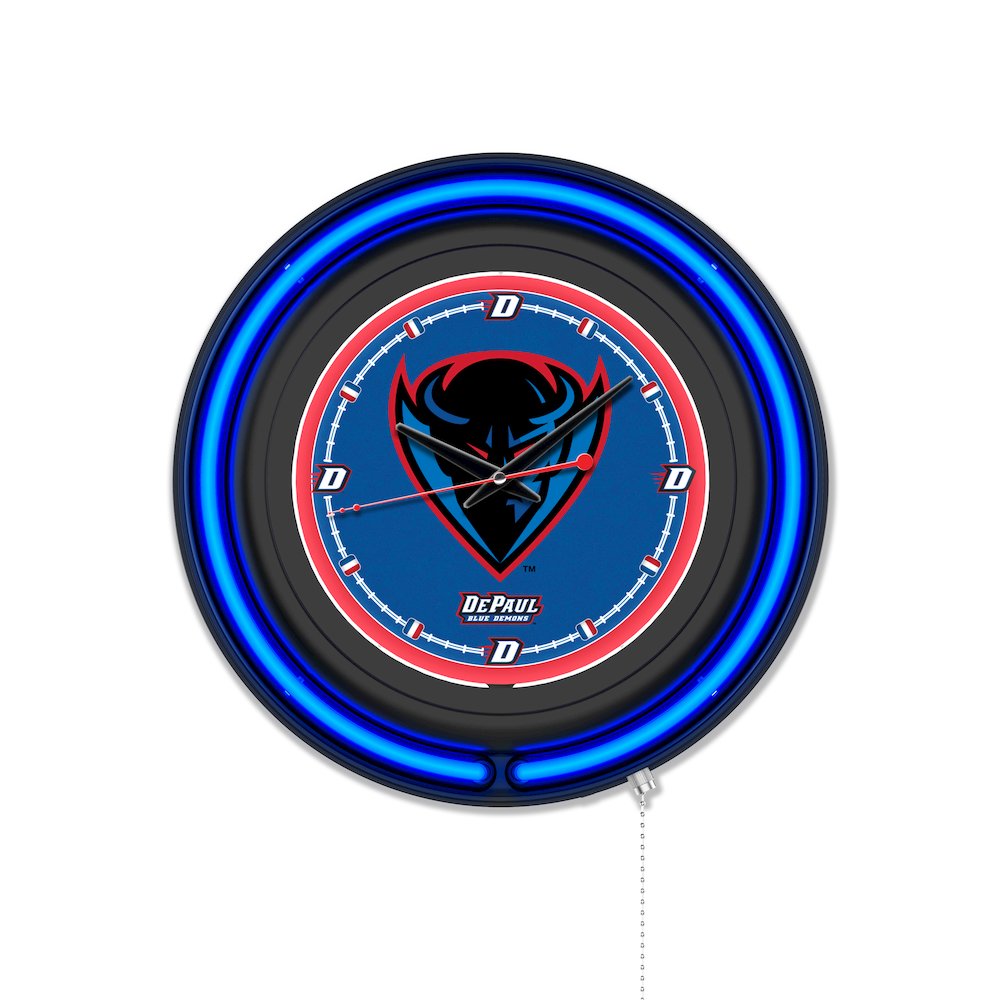 DePaul University 15" Double Neon Wall Clock